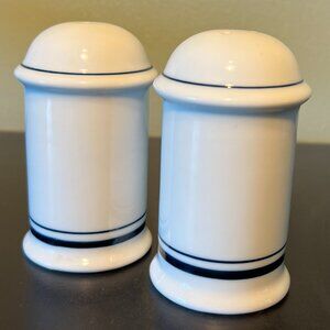 Vtg DANSK BISTRO Christianshavn Blue Pattern Porcelain Salt & Pepper Shaker Set